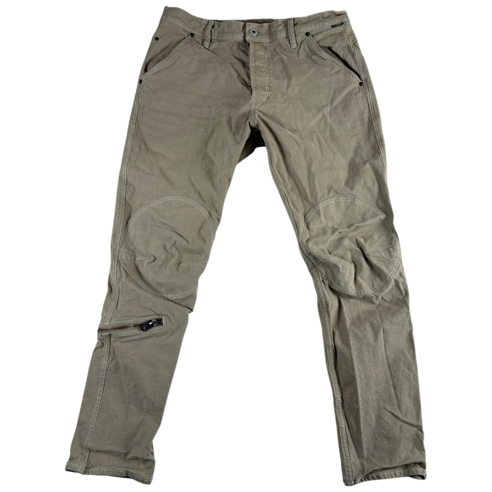 G-Star RAW Pilot 3D Slim Fit Jeans Mens 34x30 Tan Cotton Mid Rise Casual Wear